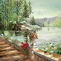 Woodland Trails Original Handpainted by L. Tiva - 32x32x1.5"