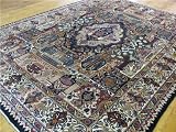 10x13 Ivory Persian Hand Knotted Kashmar Rug