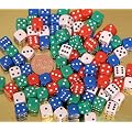 Dice, spot. Pack of 100 x 12mm. diameter asst'd cols 00561