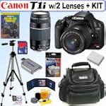 SAVE $290.04 - Canon EOS Rebel T1i 15.1 MP CMOS Digital SLR Camera with EF-S 18-55mm f/3.5-5.6 IS Lens & EF 75-300mm f/4-5.6 III Telephoto Zoom Lens + 8GB Deluxe Accessory Kit $1,059.95