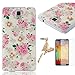 Mavis's Diary Bling Crystal Golden Butterfly Pink Flowers Hard Case for Samsung Galaxy Note3 Bundle with Clean Cloth, Screen Protector and Dust Plug - Pattern-1