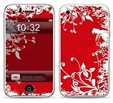 RED FLORAL Design Apple iPhone 3G/3GS 8GB 16GB 32GB Vinyl Skin Decal Cover Sticker Protector (Matte Finish)+ Free Screen Protector
