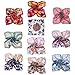 Kobwa(TM) Women Flower Mulberry Silk Square Scarves Bandana Scarf with Keyring