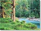 River Picture Bathroom Tile Mural R026. 32x48 inches using (24) 8x8 ceramic tiles. River Picture Bathroom Tile Mural R026. 32x48 inches using (24) 8x8 ceramic tiles.