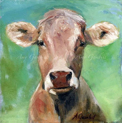 "Birthday Cow" Portrait Print 12"x12"
