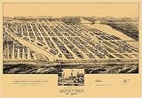 Historic Maps - Asbury Park Bird's Eye View Map 1881 New Jersey - Monmouth County - Bird's eye view of Asbury Park, New Jersey, 1881. 36x54