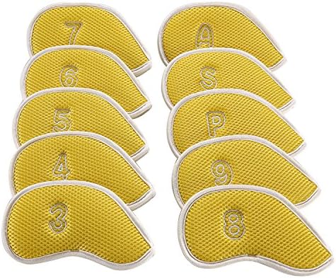New Breathable Meshy Cloth Golf Iron Headcovers Set of 10 Fit for Callaway, Taylormade, Nike, Titleist, Ping, Mizuno, Cobra, and Cleveland