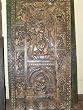 Hand Carved India Art RadhaKrishna Wood Door panel with Beautiful Patina and Intricate Detailing 72"