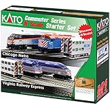 Kato USA Model Train Products N MP36PH and Gallery Bi-Level Commuter Series Chicago Metra UNITRACK Starter Set