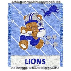 NFL Detroit Lions 36-Inch-by-46-Inch Woven Jacquard Baby Throw