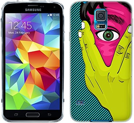 Head Case Designs Man Peeking Peek-A-Boo Graphic Pop Gel Back Case Cover for Samsung Galaxy S5