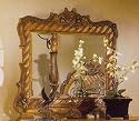 Dresser Mirror With Tan Wood Grain Finish