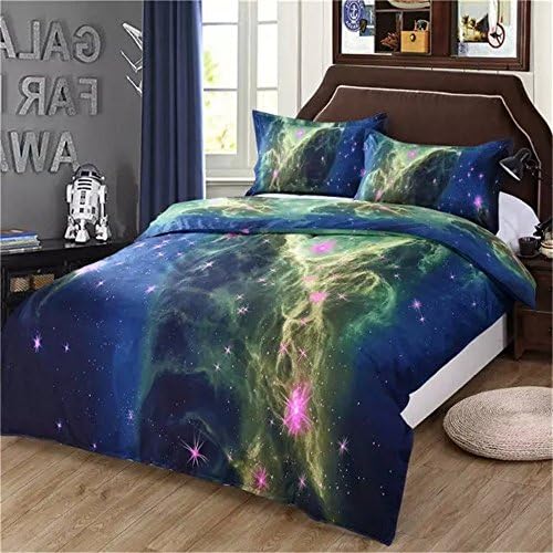 Twin Size Kids Outer Space Print Bed Sheet, 3D Hipster Themed Galaxy Children Bedding Sets Sheet,100% Polyester(No Comforter),Twin Size 3Pc
