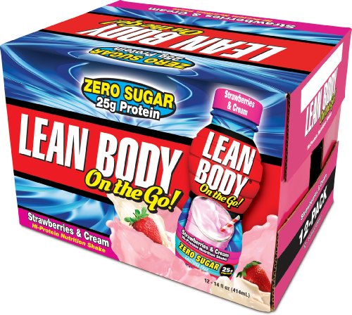 Labrada Nutrition Lean Body On the Go Ready to Drink, Strawberries & Cream, 14-Ounce Bottles (Pack of 12)
