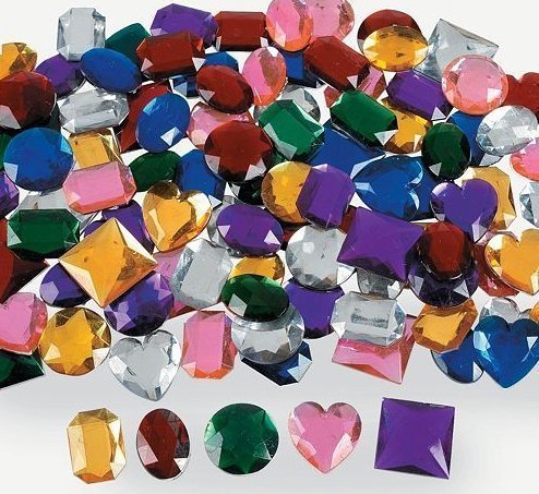 Fun express - jumbo 1" assorted adhesive jewels (4-pack of 100)