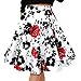 Fancyqube(TM) Women Pleated Vintage Skirts Floral Print Midi Skirt