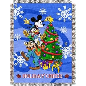 Mickey Mouse-Spread Cheer Woven Tapestry 48x60 Throw Blanket