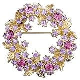 Pugster Swarovski Crystal Golden Leafk Wreath Brooches & Pins