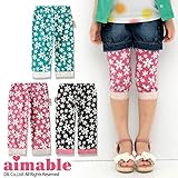 (エマーブル)AIMABLE 初夏'15 花柄7分丈レギンス 110 ブラック