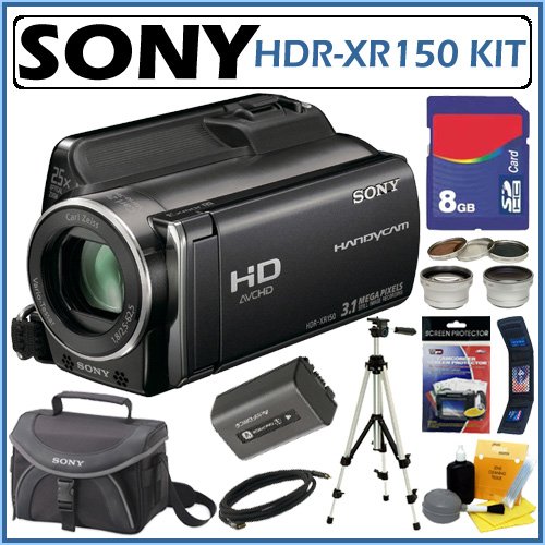 Sony HDRXR150 HDR-XR150 120GB High Definition HDD Handycam Camcorder + 8GB Deluxe Accessory Kit
