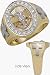 Jewelry : Men's 10 Karat Two-Tone Religious Gold & Cubic Zirconia Ring