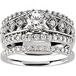 14K White Gold Diamond Wedding Set - 1.20 Ct.