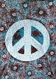 Blue Splatter Peace Sign Tapestry 60x90 Inches