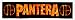 Search : Pantera - Orange and Black Rectangle Logo with Symbols - Sticker / Decal