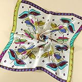 Satin Oil-painted Little Flowers Print - Silk Square Scarf Online Gifts