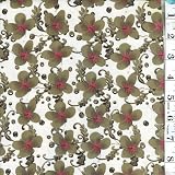 Tina Givens quilting fabric Hibiscus tg03 brown 100% cotton 45 wide - HALF YARD