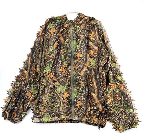 Adults Ghillie Suit Woodland Color for Hunting Wargame Sports and Other Outdoor Activities Jacket and pants, one size (1.85 m below the application)