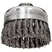 Weiler Wire Cup Brush, Threaded Hole, Steel, Full Twist Knotted, 4" Diameter, 0.023" Wire Diameter, 5/8"-11 Arbor, 1-1/4" Bristle Length, 9000 rpm (Pack of 1)