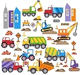 City Construction Decorative Peel & Stick Wall Art Sticker Decals by CherryCreek Decals [並行輸入品]