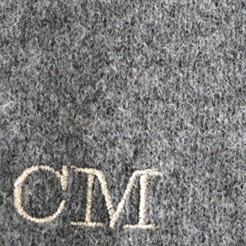 Hand Made to Order Luxury Monogrammed Scarf (Charcoal With Silver Initials)