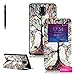 Galaxy Note 4 Case, OMIU(TM) [Colorful Tree] Bran-new Fashion Colored Drawing Design Premium PU Leather Window View Design Slim Flip Case Cover Protector Fit For Samsung Galaxy Note 4, Sent Stylus