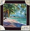 Tile Trivet ~Tropical Beach Scene ~ 6 inch x 6 inch ~ code 001LB
