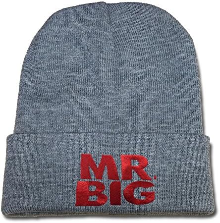 XINMEN Mr. Big Band Logo Beanie Fashion Unisex Embroidery Beanies Skullies Knitted Hats Skull Caps Grey
