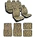 BDK Beige Zebra Seat Covers & Floor Mats Set Fur Print Complete - Full Set, Universal Fit