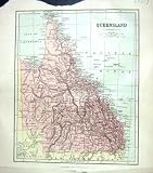 CHAMBERS ANTIQUE MAP c1906 QUEENSLAND AUSTRALIA GREAT BARRIER REEF