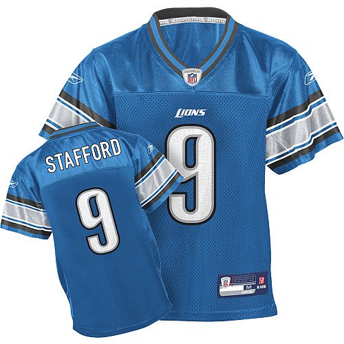 Matt Stafford #9 Blue Detroit Lions Reebok NFL Premier All Stitched Replica Jersey - X-LARGE