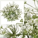 FOUR 20" Artificial Queen Ann's Lace Flower Bushes