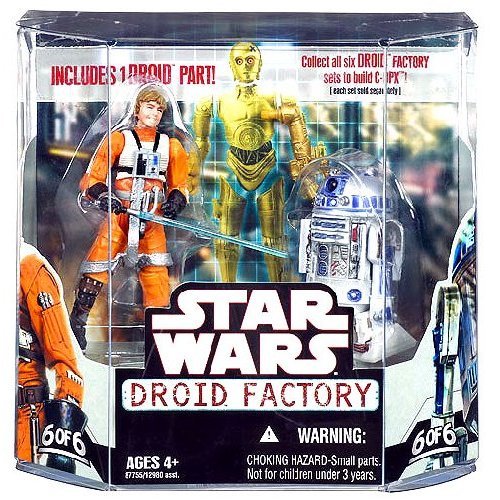 61qPqVLAsoL Star Wars Saga 2008 Build A Droid Factory Action Figure 2 Pack Luke Skywalker and R2 D2