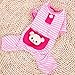 Urparcel Small Pet Dog Stripes Pajamas Coat Cat Puppy Clothes Apparel Clothing Pink XX-Small