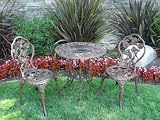 Rose Garden Bistro Set - Patina Cast Aluminum Select Rose Bistro Color: Bronze