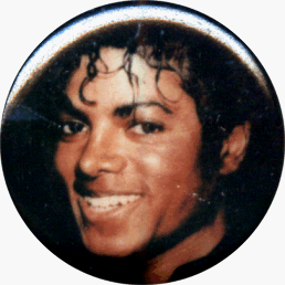 Michael Jackson - Close Up Face Shot with Curly Bangs - 1 1/4
