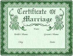 Certificate of Marriage Green - 69 x 48 Blanket/Throw