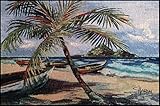 Set of 4 Manual Tropical Caribbean Breeze Tapestry Placemats by Sharon Kusha