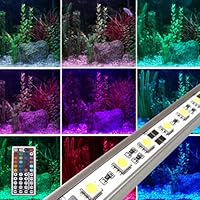 Fuloon 12V 2 Pcs X 50CM Colour Changing LED Aluminum Strip with Silica gel Light Aquarium Lighting Fish -44 Keys
