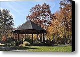 Gazebo At North Ridgeville - Autumn Canvas Print / Canvas Art - Artist Mark Madere