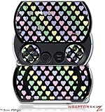 PSPgo Skin and Screen Protector Kit - Pastel Hearts on Black fits Sony PSP  ....